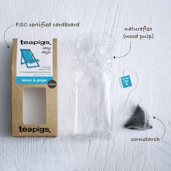 Packaging of Lemon and Ginger Tea Bags